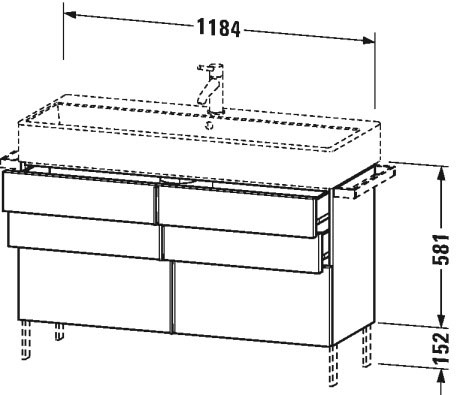 VA658905353 Vero Air Тумбочка напольная Каштан темный, декор Duravit - Вид №1