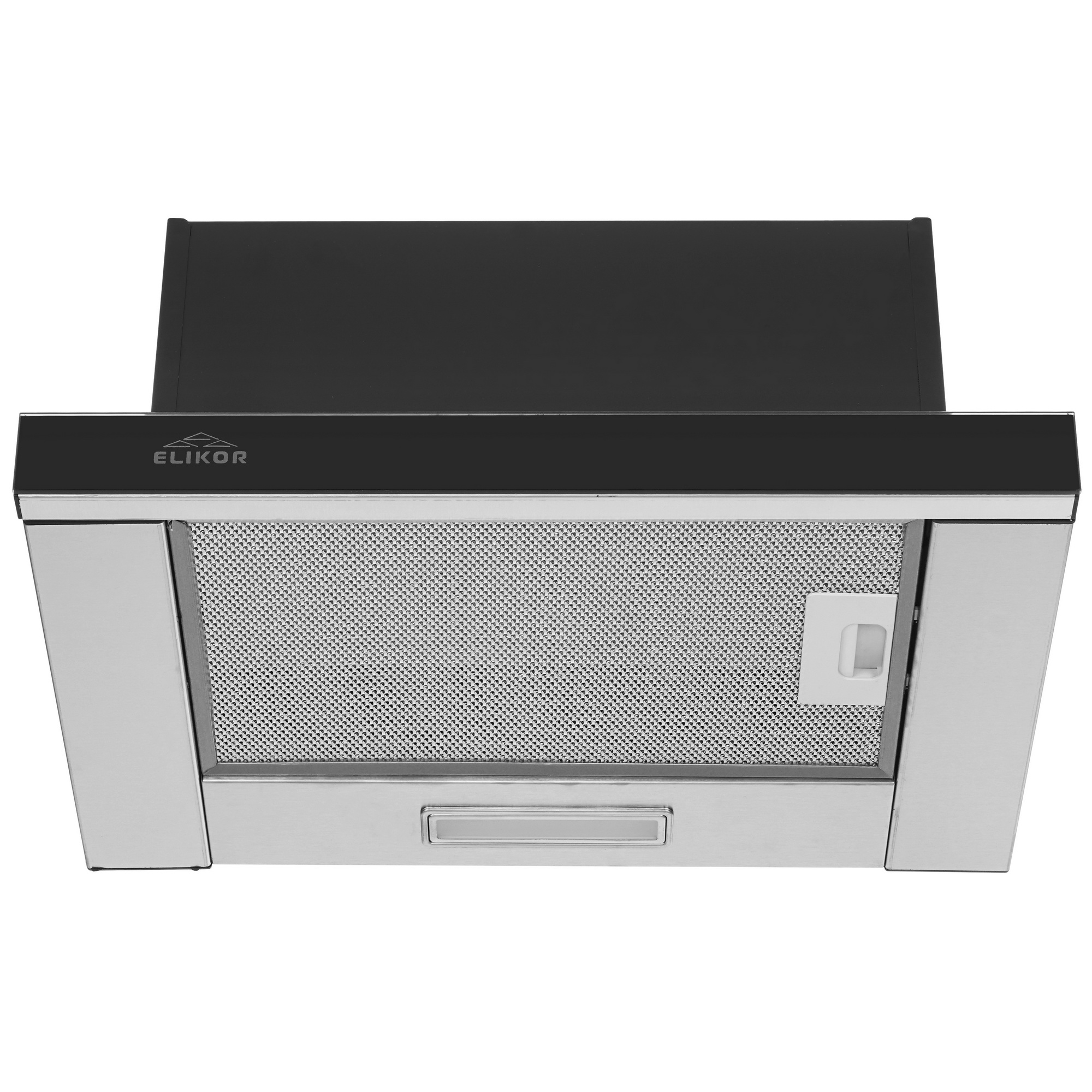 1183417 Вытяжка телескопическая ELIKOR Интегра Glass 45Н-400-В2Д серебристый/черный STDN-0151819 - Вид №1