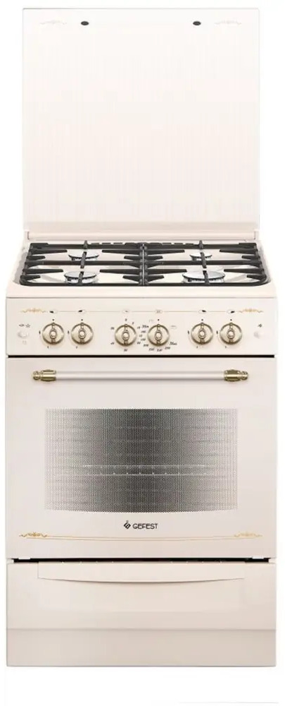 91792034 Газовая плита с духовкой Gefest ПГ 6100-02 0182 60 см 4 конфорки цвет бежевый STLM-0860700