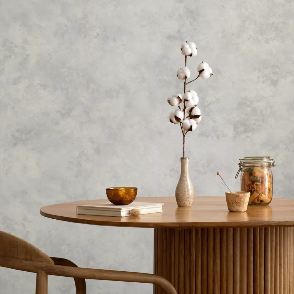 Флизелиновые обои Kreaforta Banff с эффектом штукатурки, серо-серебристые 89431656 STLM-1574757 - Вид №2