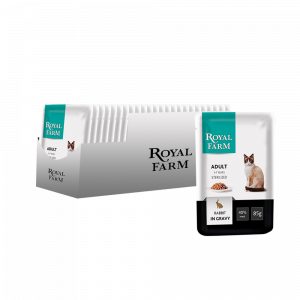 ПР0041268*24 Корм для кошек для стерилизованных кролик в соусе конс. пауч 85г (упаковка - 24 шт) ROYAL FARM