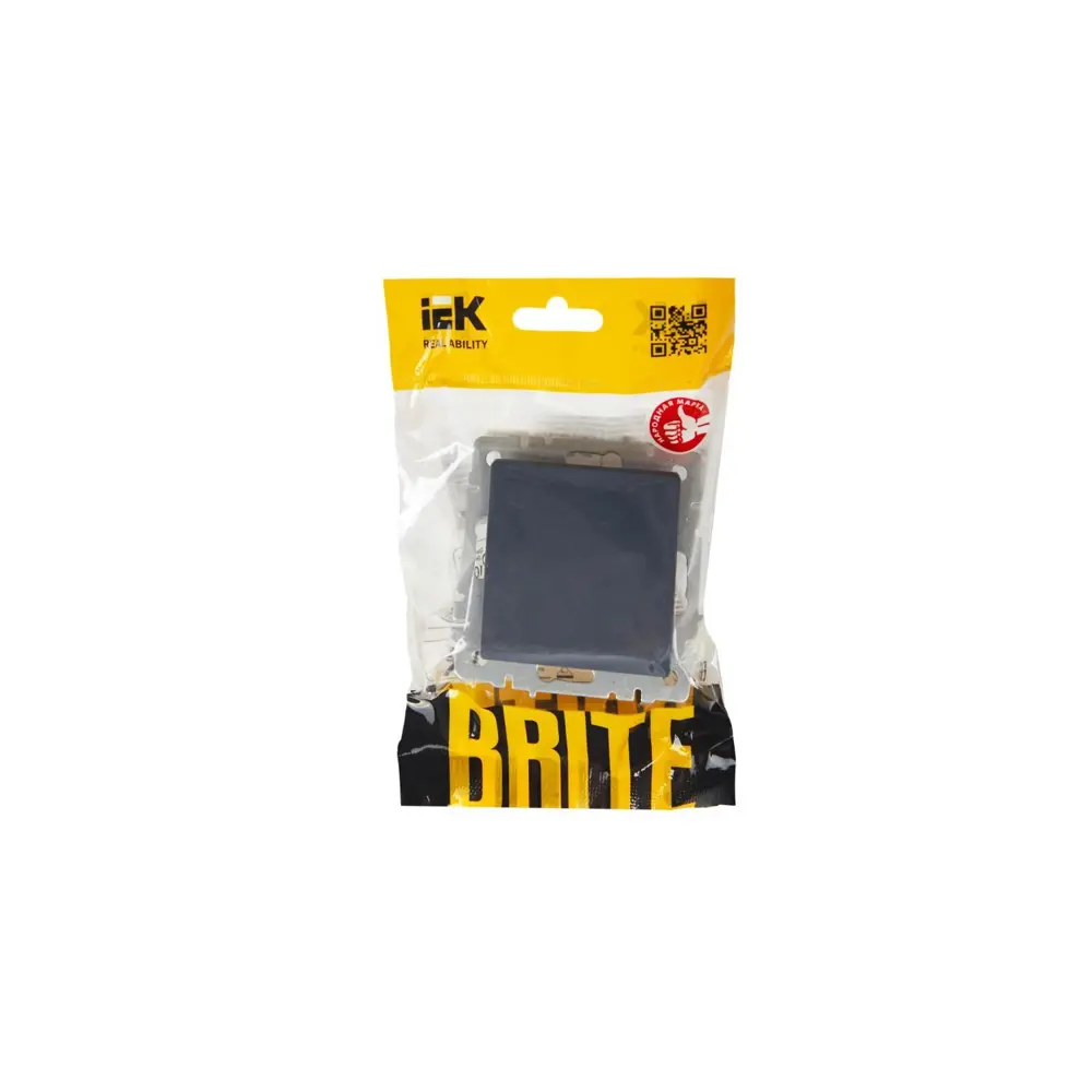 Выключатель проходной встраиваемый IEK Brite 1 клавиша цвет маренго 89361881 STLM-2128783 - Вид №3