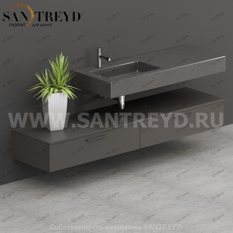 T20052AT2 Столешницы для использования в сочетании с тумбами и открытыми тумбами 200 см серая Globo ARREDO WOOD Италия Ceramica Globo