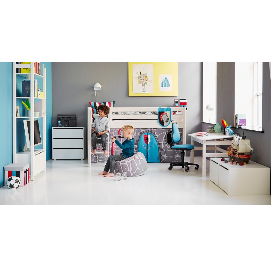 Кровать Flexa Classic с наклонной лестницей, белая, 190 см 9010307201 - Вид №4