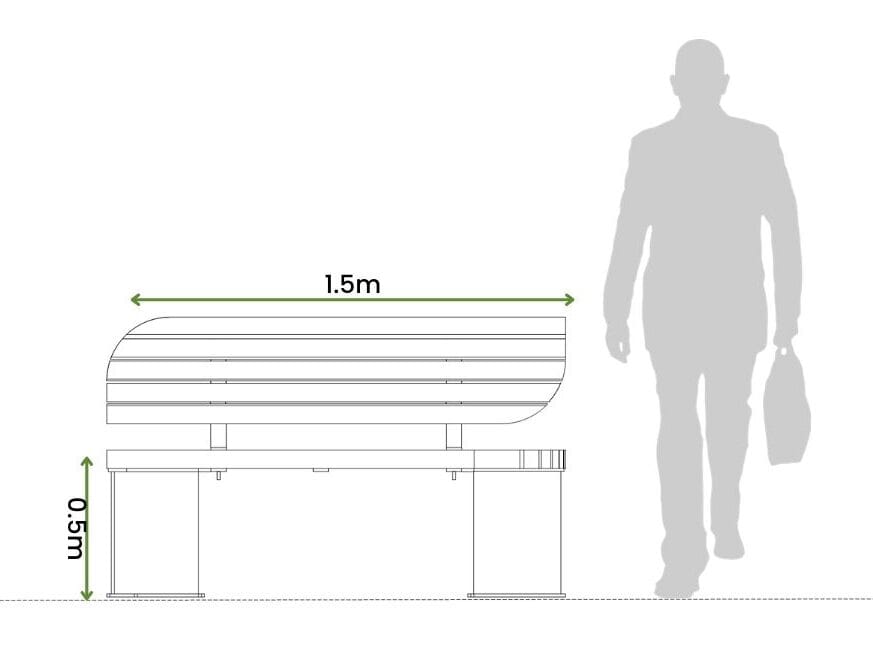 Деревянная скамья со спинкой Urbencéa STOL ARCH-00090942 - Вид №2