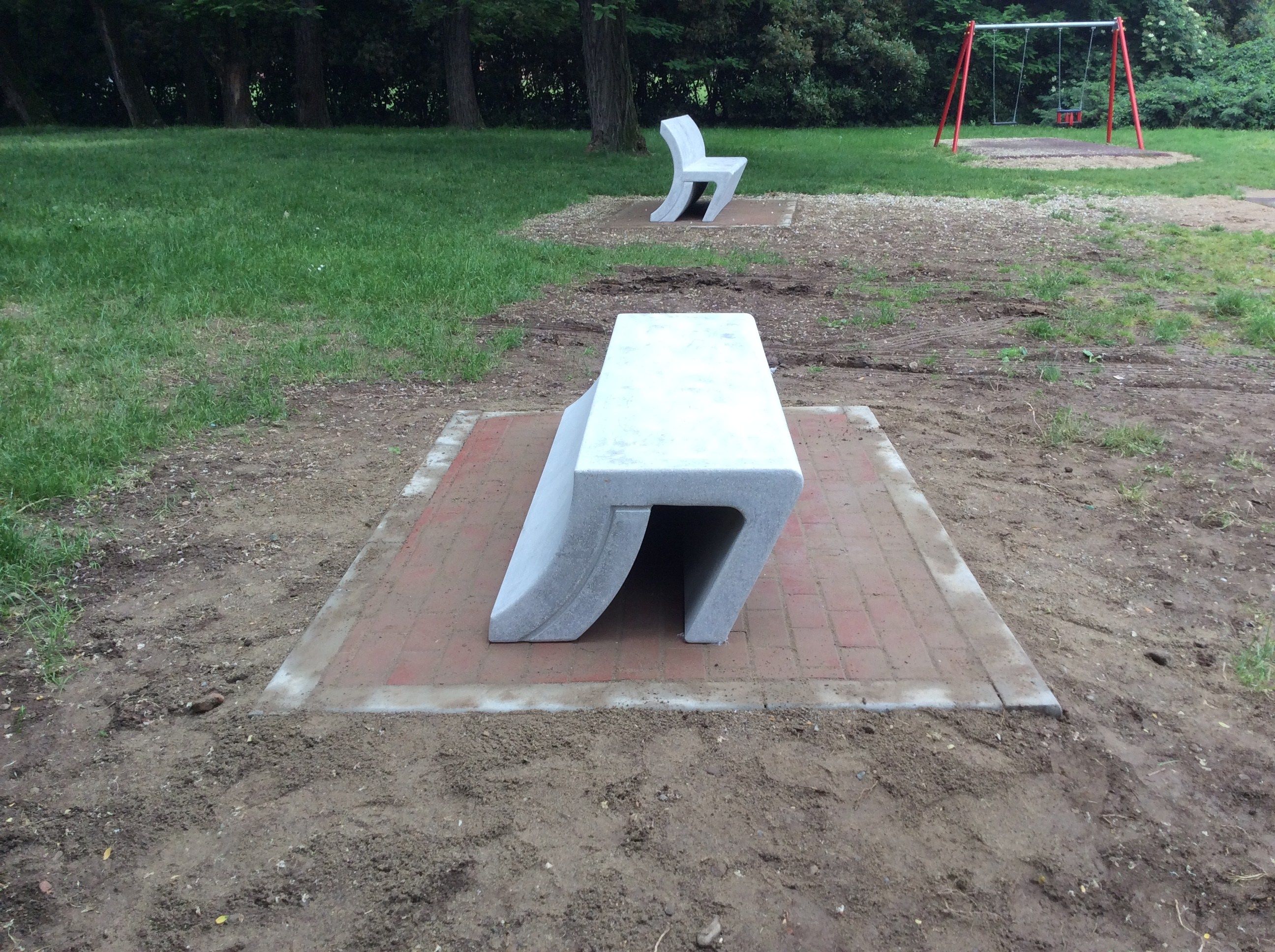 Реконструированная каменная скамья без спинки Viscio Urban Design SWING ARCH-00010665 - Вид №2