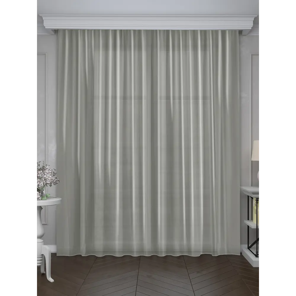 Тюль 1 п/м 290 см микровуаль однотон цвет серый ТОРГОВЫЙ ДОМ ТЕКСТИЛЬ STLM-2041131 - Вид №5