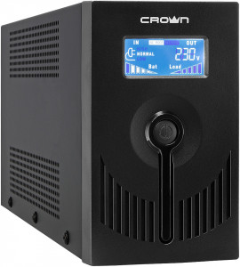 CMU-SP650IEC LCD USB Ибп 650va/390w, металл, 1x12v/7ah, выходные розетки 6*iec с13, трансформатор avr 140-290v, cъёмный кабель 1.8 м, порт rj-11/45, порт usb, lcd-экран, защита батареи от полного разряда, от перегрузки, от кз, по Crown