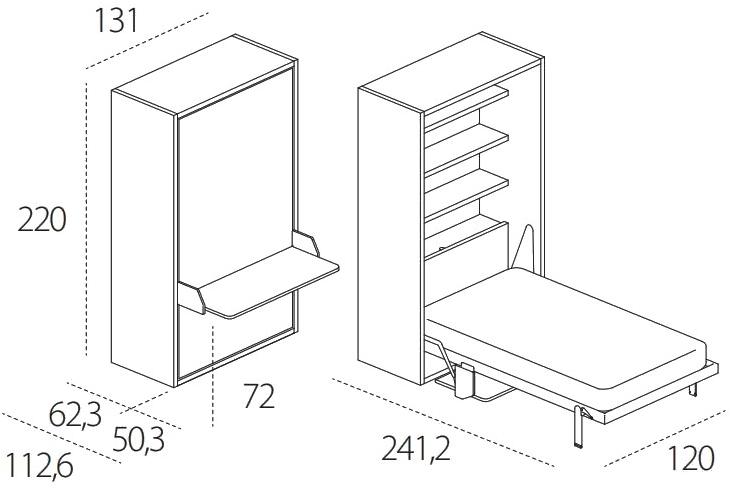CLEI Односпальная кровать, трансформируемая в выдвижной меламин Altea sun-id-1383471 - Вид №7