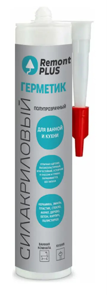 87978072 Герметик силакриловый Remont PLUS полупрозрачный 290 мл STLM-0856460