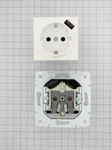 VESNA Розетка сз + USB разъём жемчужный