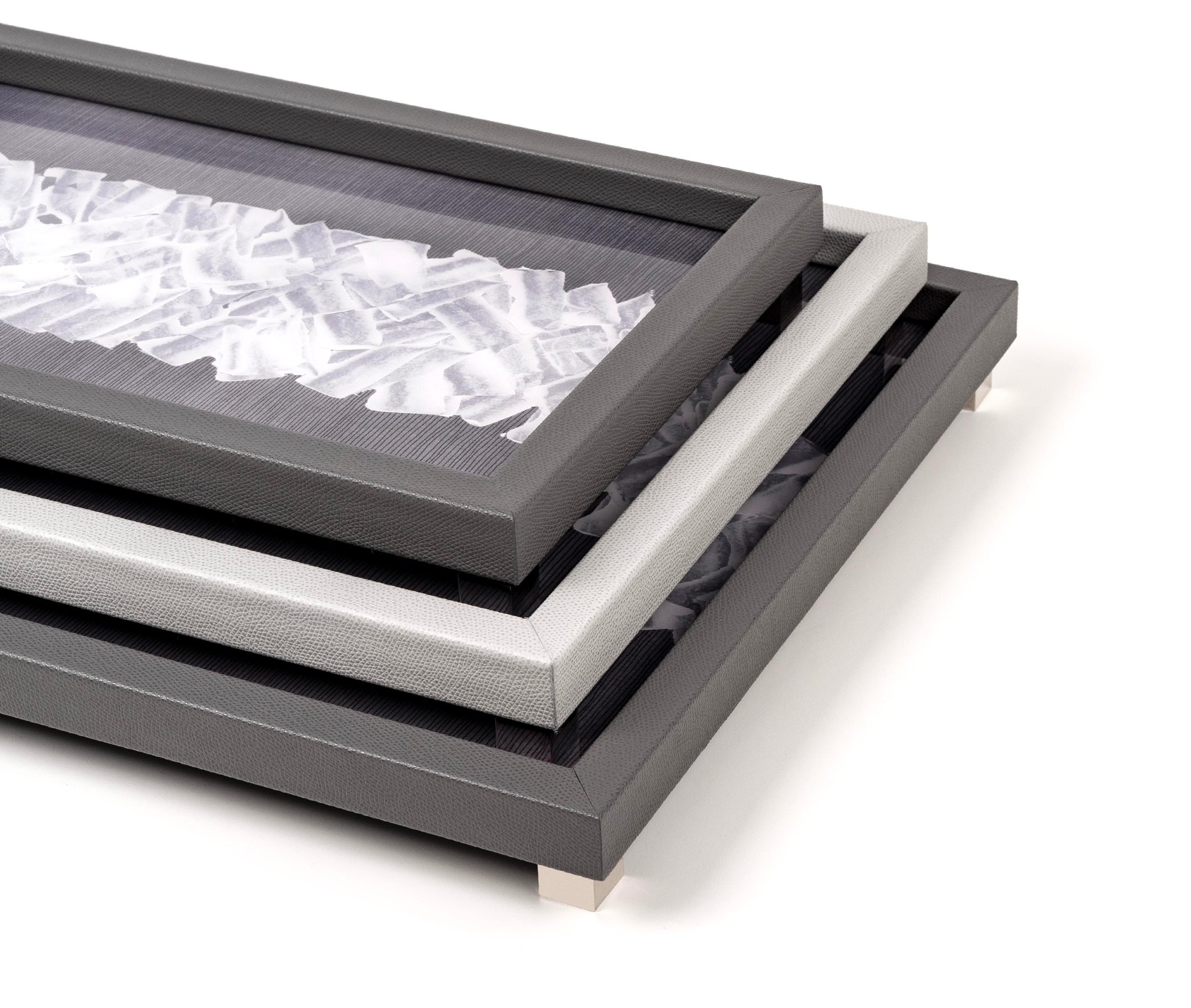 Поднос для заметок - 45X32 см/металл-хром/зернистая кожа_кремовый Pinetti 00.1981.029.027 - Вид №9