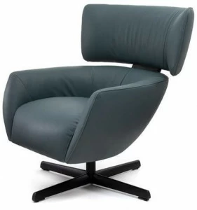 Montis Мягкое кожаное кресло с 4-мя спицами и подлокотниками George