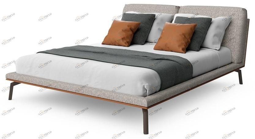 Sicis Двуспальная кровать из ткани с мягким изголовьем Cosily sun-id-1383667