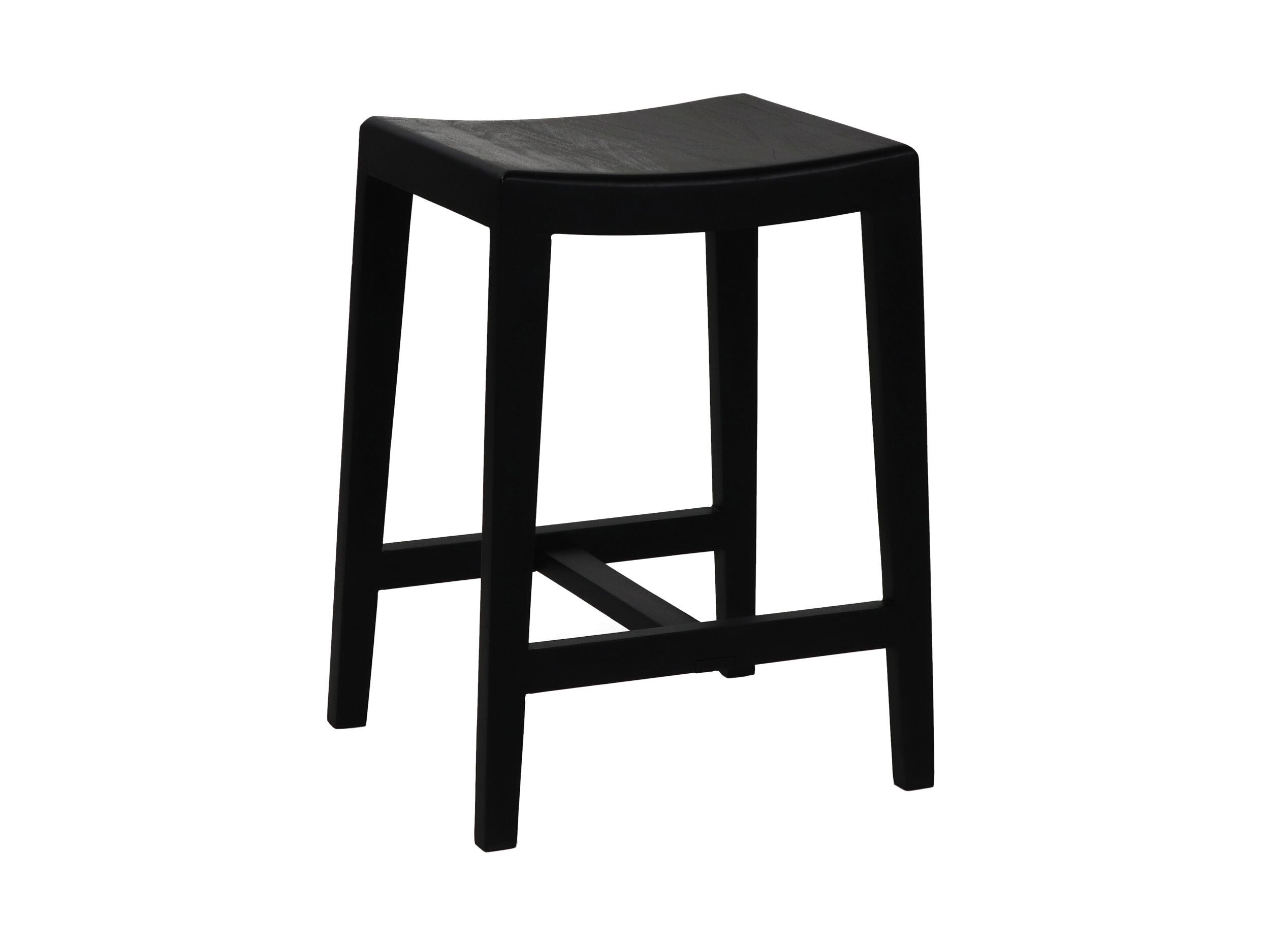 Высокий кухонный табурет из манго с подставкой для ног POMAX KENT ARCH-00119444