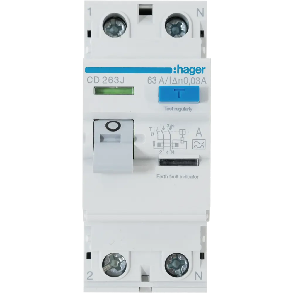 УЗО Hager CD263j 1P N 63 А 30 мА A STLM-2048233 - Вид №1