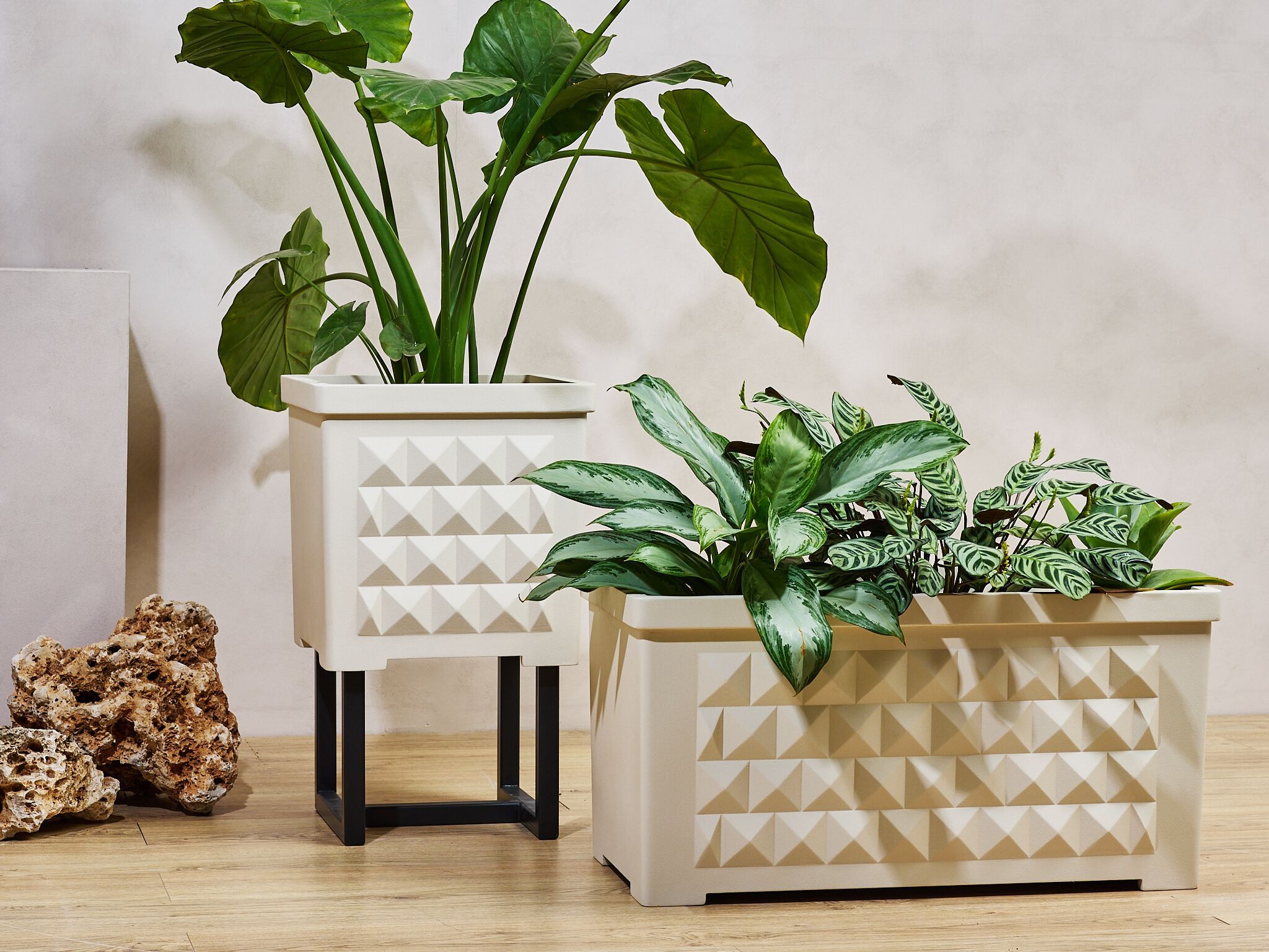 Перерабатываемый двухкомпонентный квадратный садовый горшок из смолы Ellemura бриллиант ARCH-00096716 - Вид №7