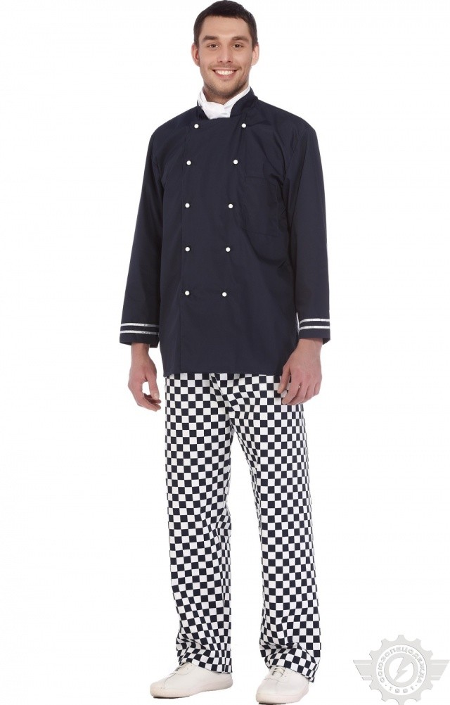 64701 Куртка поварская "Люкс-Лайт" темно-синяя  Повар  размер 48-50/182-188 Спецодежда  - Вид №4