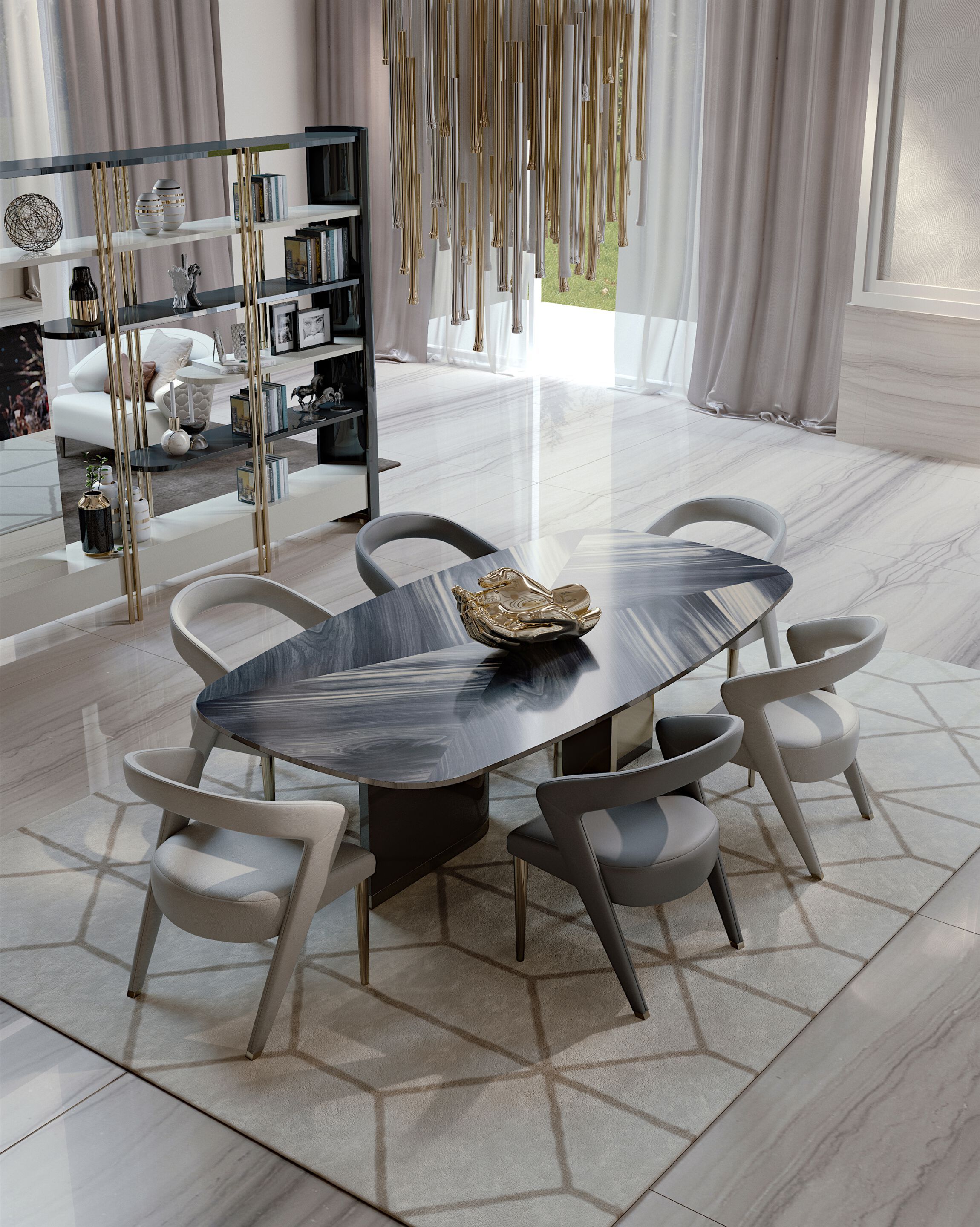 Прямоугольный шерстяной ковер ручной работы Bizzotto Italia PYRAMID ARCH-00076447 - Вид №2