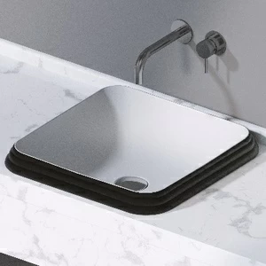 L609105 Накладная раковина под столешницу  квадратная A. e T. Italia GLASS