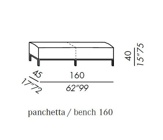 Ткань съемная мягкая скамейка Meridiani Берри ARCH-00093092 - Вид №3