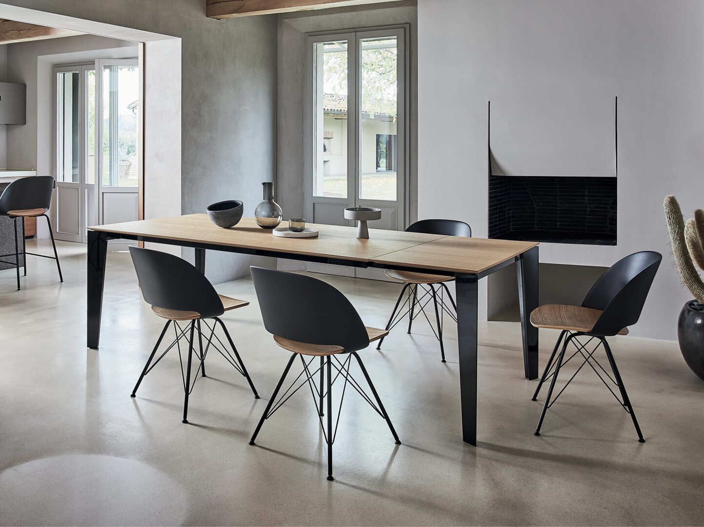 Обеденный стол из стали и хрусталя Bontempi Casa CRUZ ARCH-00075618 - Вид №9