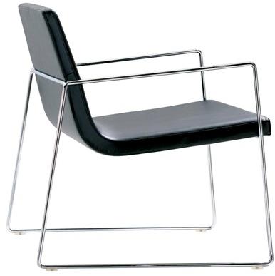 Andreu World Кожаное кресло со складными санками Lineal comfort Bu0596 - Вид №6