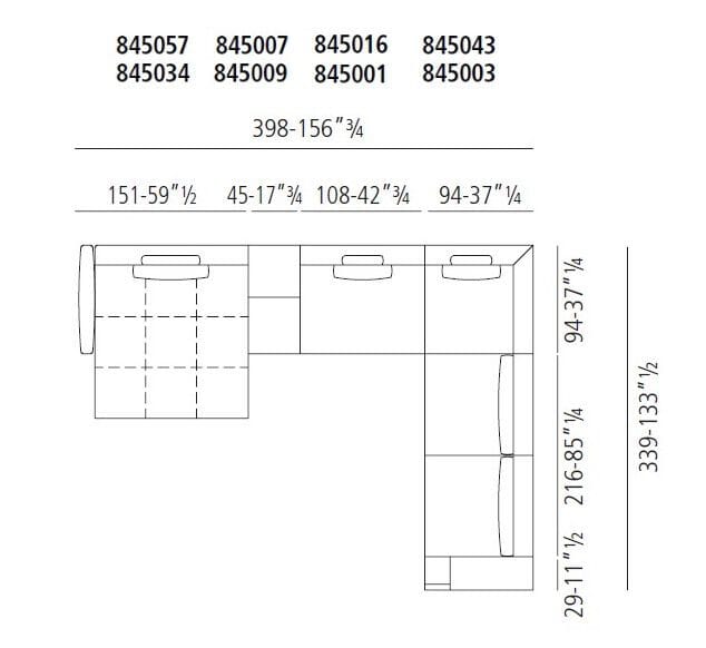 Секционный диван из кожи или ткани Vibieffe 845 EVO ARCH-00055152 - Вид №10