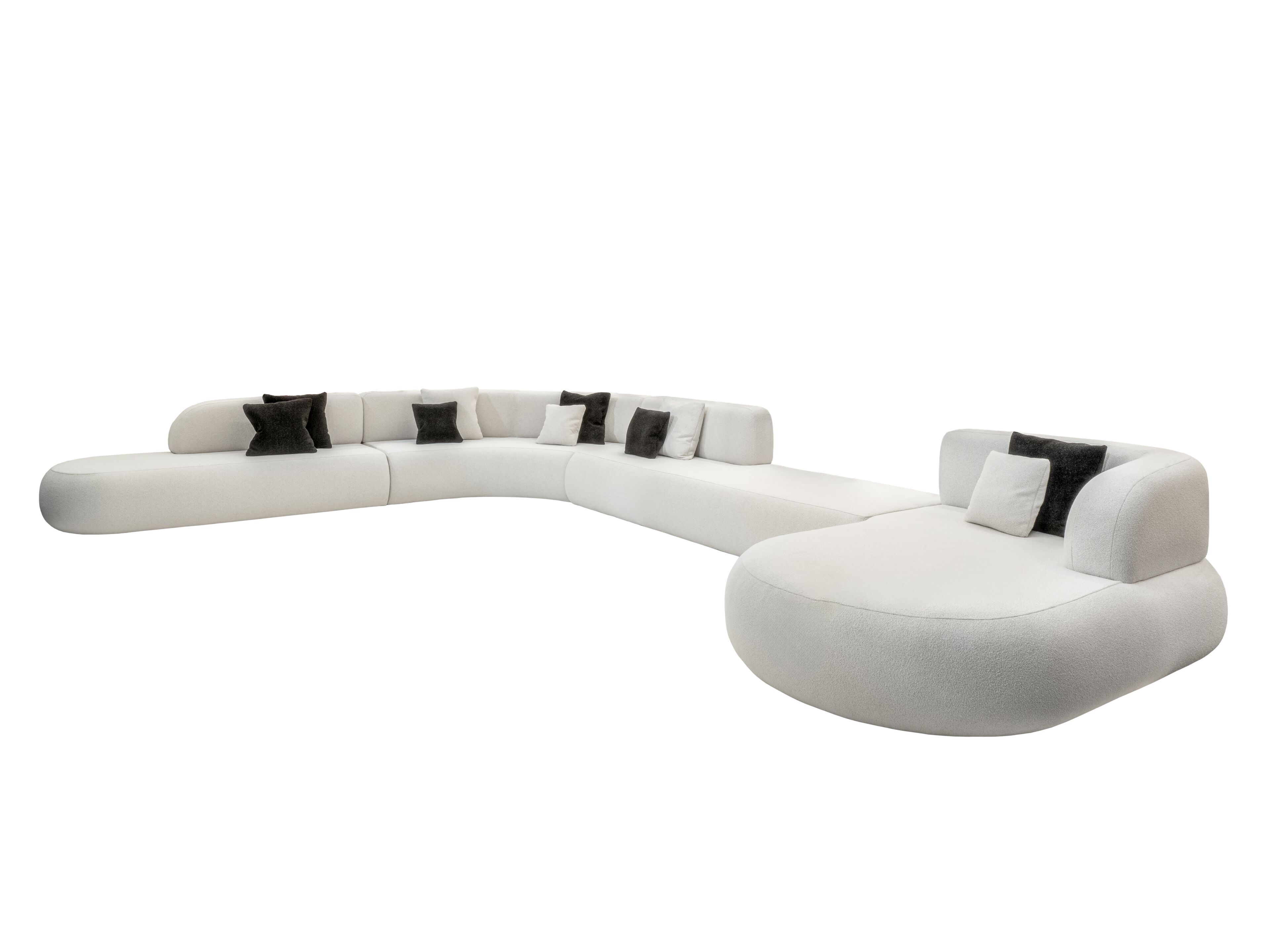 Модульный тканевый диван с полуостровом DOM EDIZIONI DOEM ARCH-00056237