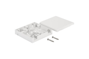 17589546 Оптическая розетка на 2 адаптера SC, 86х86х24 мм, белая LAN-SBF2-WH LANMASTER