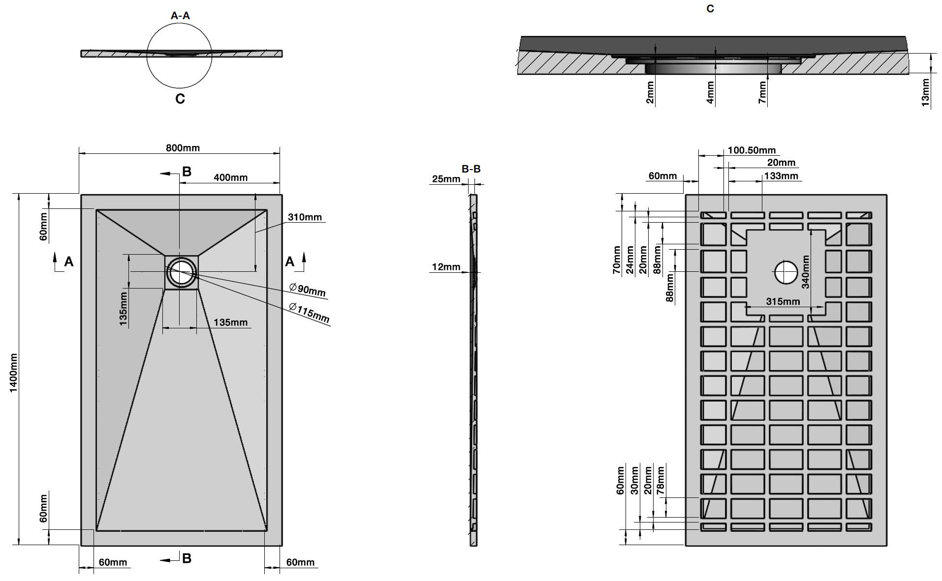 Прямоугольный поддон для душа Mineralmarmo® GSG Ceramic Design ROCK ARCH-00016690 - Вид №7