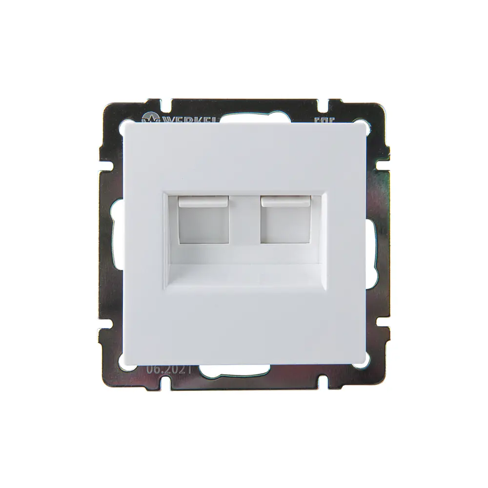 Розетка компьютерная двойная встраиваемая Werkel RJ45 цвет белый 84491710 STLM-2044698 Встраиваемые механизмы