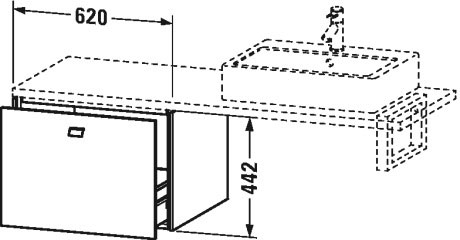 BR513304949 Brioso Шкафчик для консоли Графит матовый, декор Duravit - Вид №1