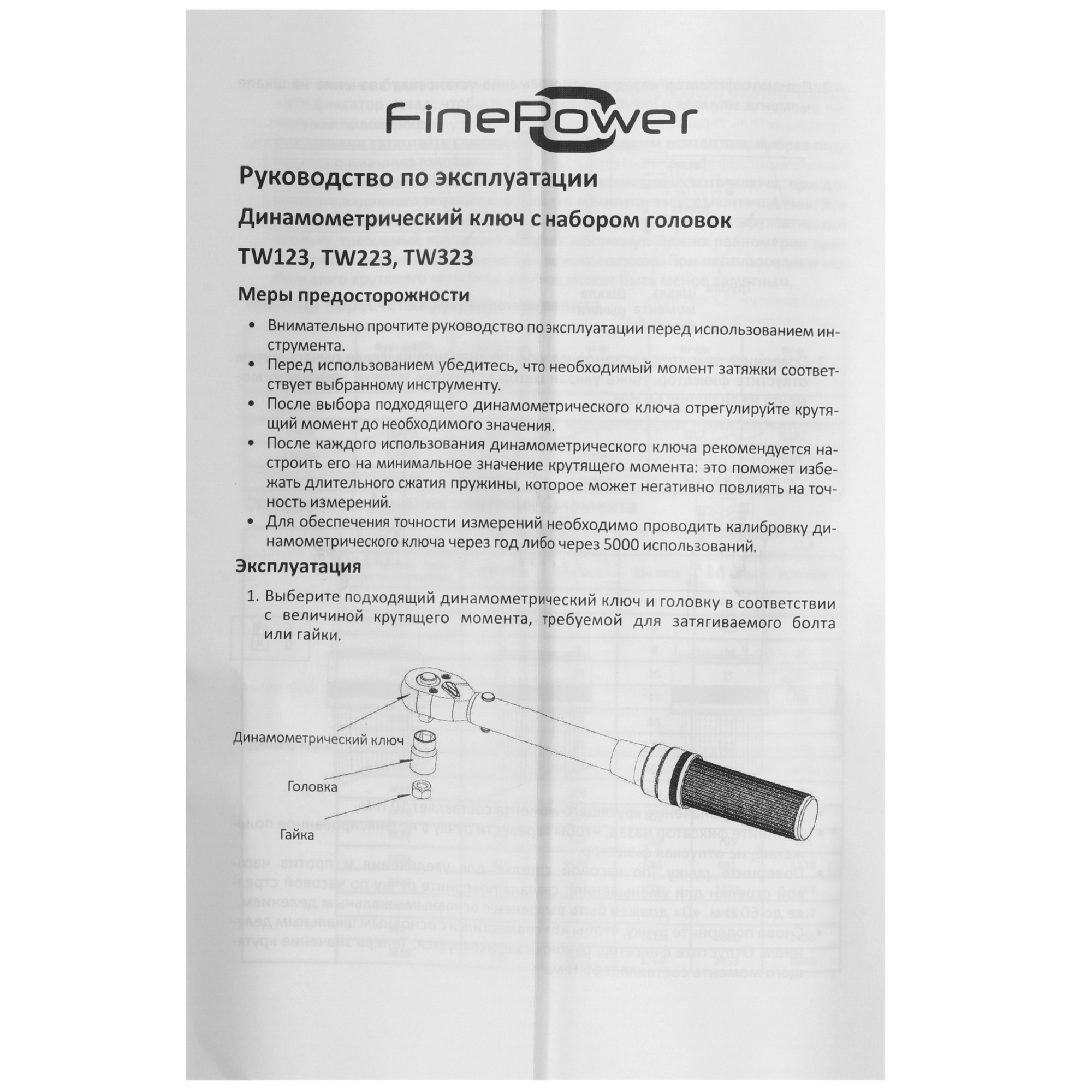 Ключ динамометрический предельный FinePower TW123 5430279 STDN-0002567 - Вид №3