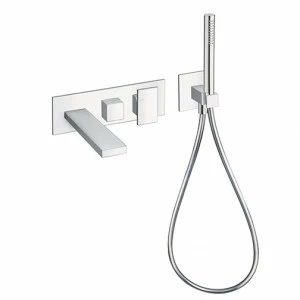 CRITA103 Внешние части смесителя для ванны / душа для CRICS100 (правая сторона) - CRICS101 (левая сторона) с переключателем на 3 выхода, гибким шлангом LONG LIFE, ручным душем из латуни с защитой от накипи и металлической пластиной Cristina Rubinetterie