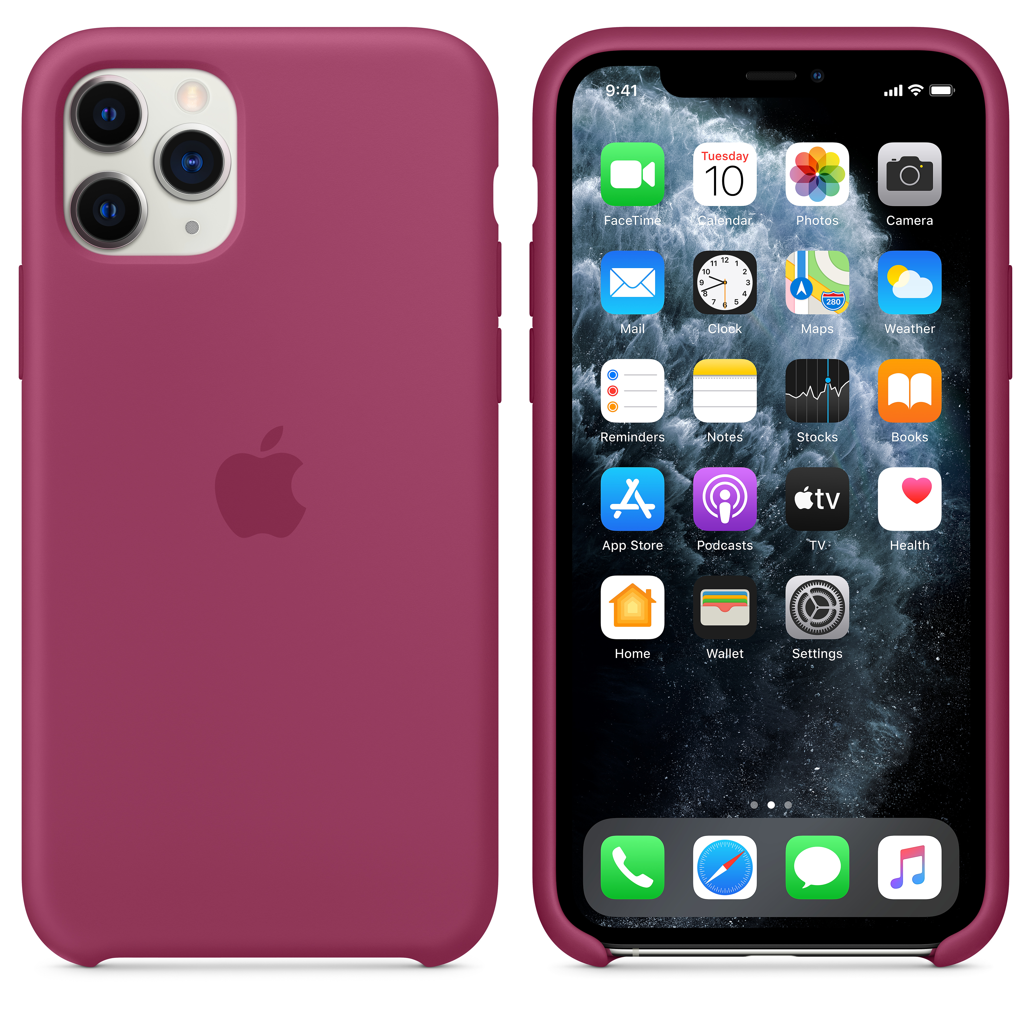 MXM62ZM/A Iphone 11 pro silicone case - pomegranate Apple Santreyd  - Вид №5