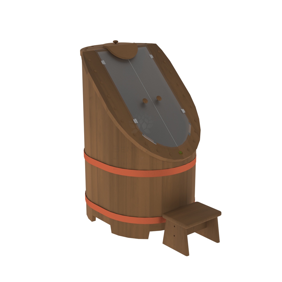 1758 Фитобочка со стеклом "Премиум" цвет орех, фурнитура 007 Alyarus 