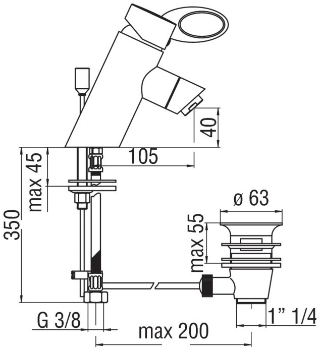 Nobili Rubinetterie Смеситель для раковины / биде Oz Oz118/1cr - Вид №1