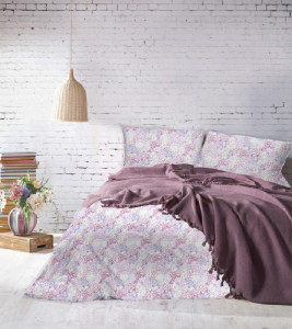 90833044 Плед Arya Victoria 220x240 см, хлопок, цвет сливовый STLM-0404496 ARYA HOME