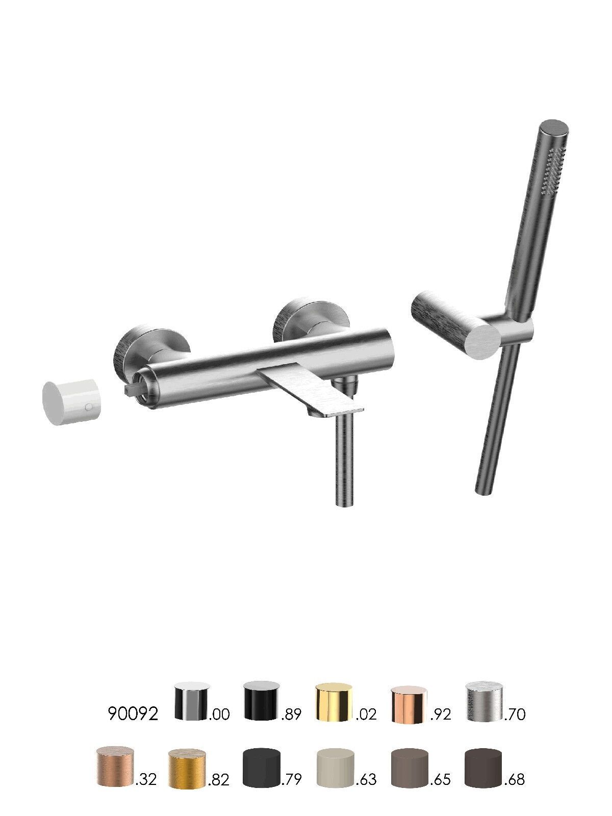 Настенный смеситель для ванны с ручным душем Rubinetterie Frattini Narciso S ARCH-00102282 - Вид №4