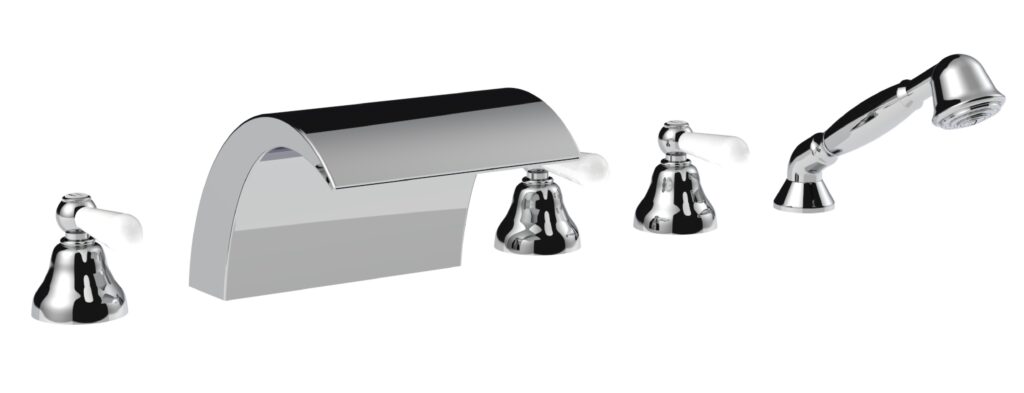 19535 / D-22535 / D-17535 / D-21535 / D-23535 / D Смеситель для ванны и душа на пять отверстий с водопадным изливом. Bongio Zenith 19535/D-22535/D-17535/D-21535/D-23535/D