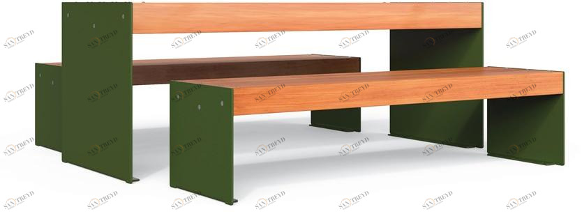 City Design Прямоугольный стол для пикника из стали и дерева Lena Lena tal