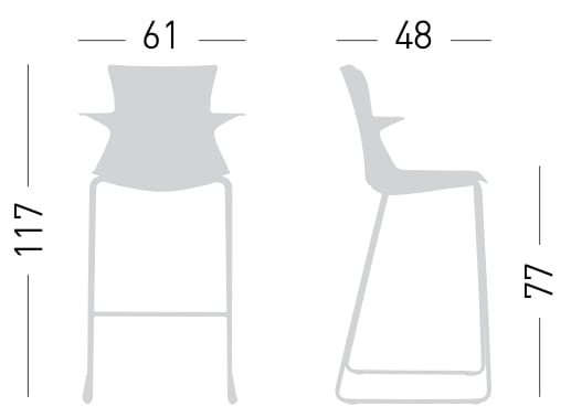 Стул для саней из инженерного пластика с подставкой для ног GABER тема ARCH-00117230 - Вид №3