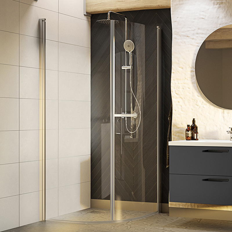 20055577 Душ Угол Nejd Around 90X90 Прозрачный Стеклянный Мат Алюминиевый Westerbergs 