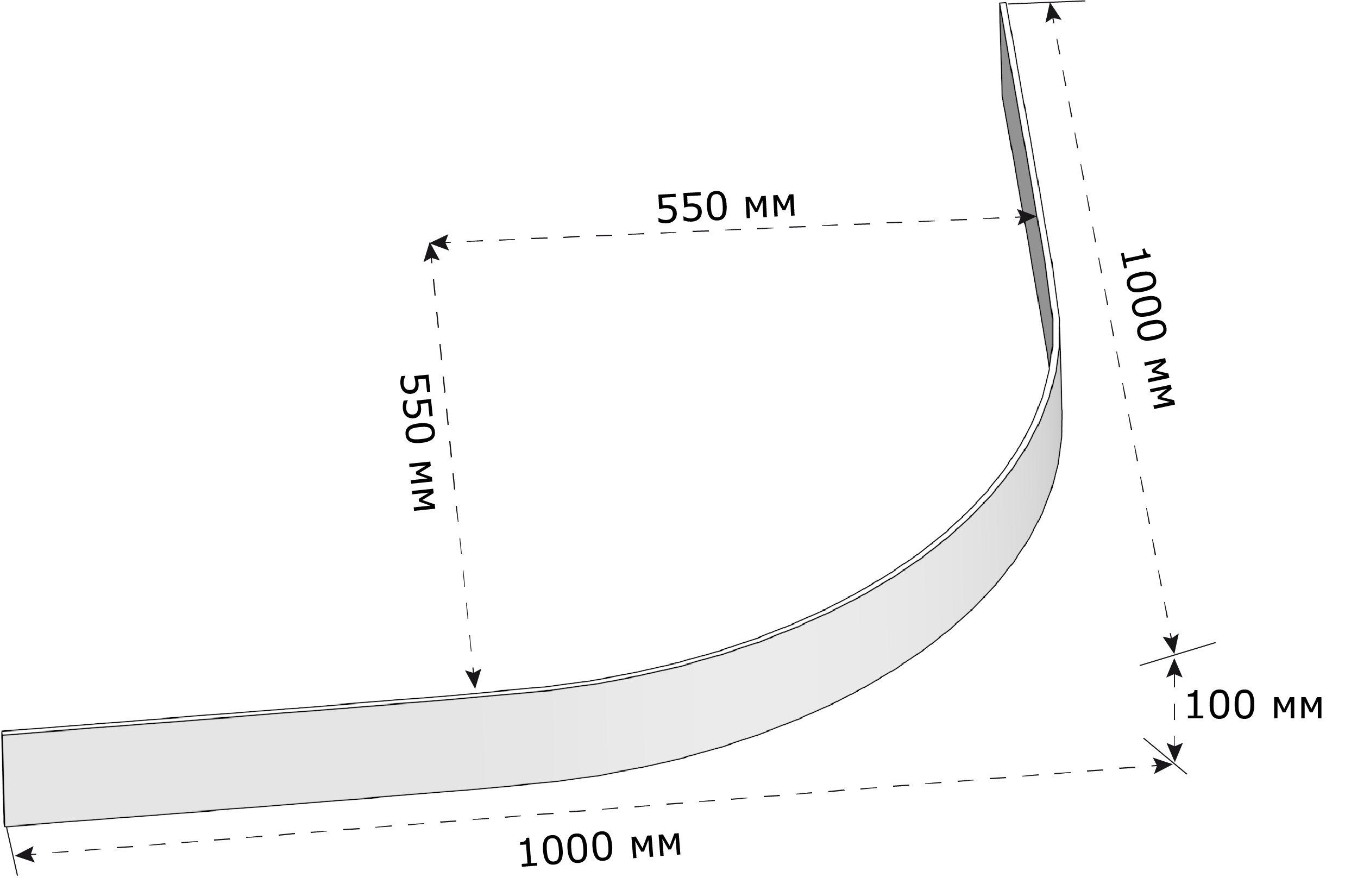 83791740 Душевая панель акрил 1/4 круга 100x100 см Slim STLM-0044536 SENSEA  - Вид №1