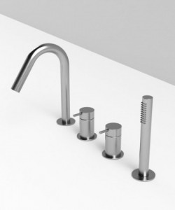 Rexa Design Группа ванны на террасе, 4 отверстия, переключатель на 2 стороны и излив REXA-ST208