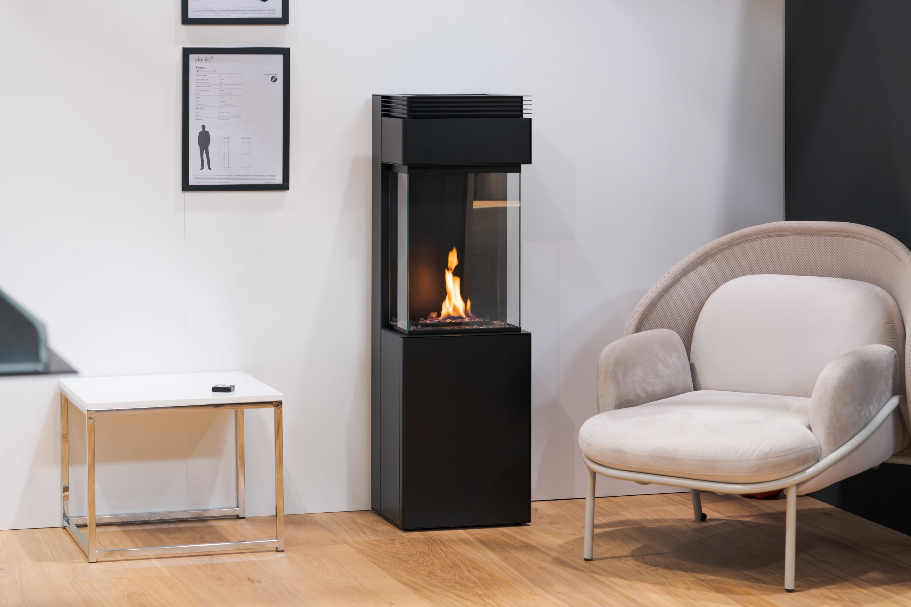 Отдельно стоящий камин из биоэтаноловой стали и стекла Planika POLARIS ARCH-00013028 - Вид №1
