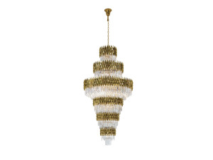 Подвесной светильник из нержавеющей стали с кристаллами