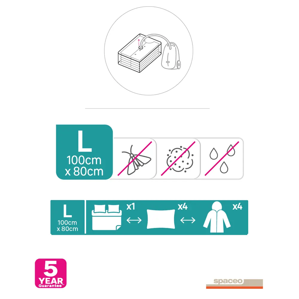 Вакуумный пакет Spaceo 100x80 см 2 шт STLM-2176035 - Вид №7