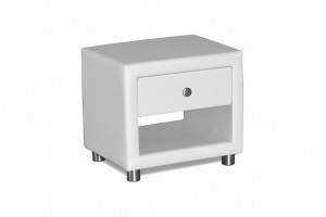 90790096 Тумба прикроватная 51x46.6x42 см 1 ящик искусственная кожа цвет белый STLM-0382888 СМК